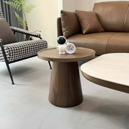 Beige Wood Rectangular Nesting Coffee Table with Drawer