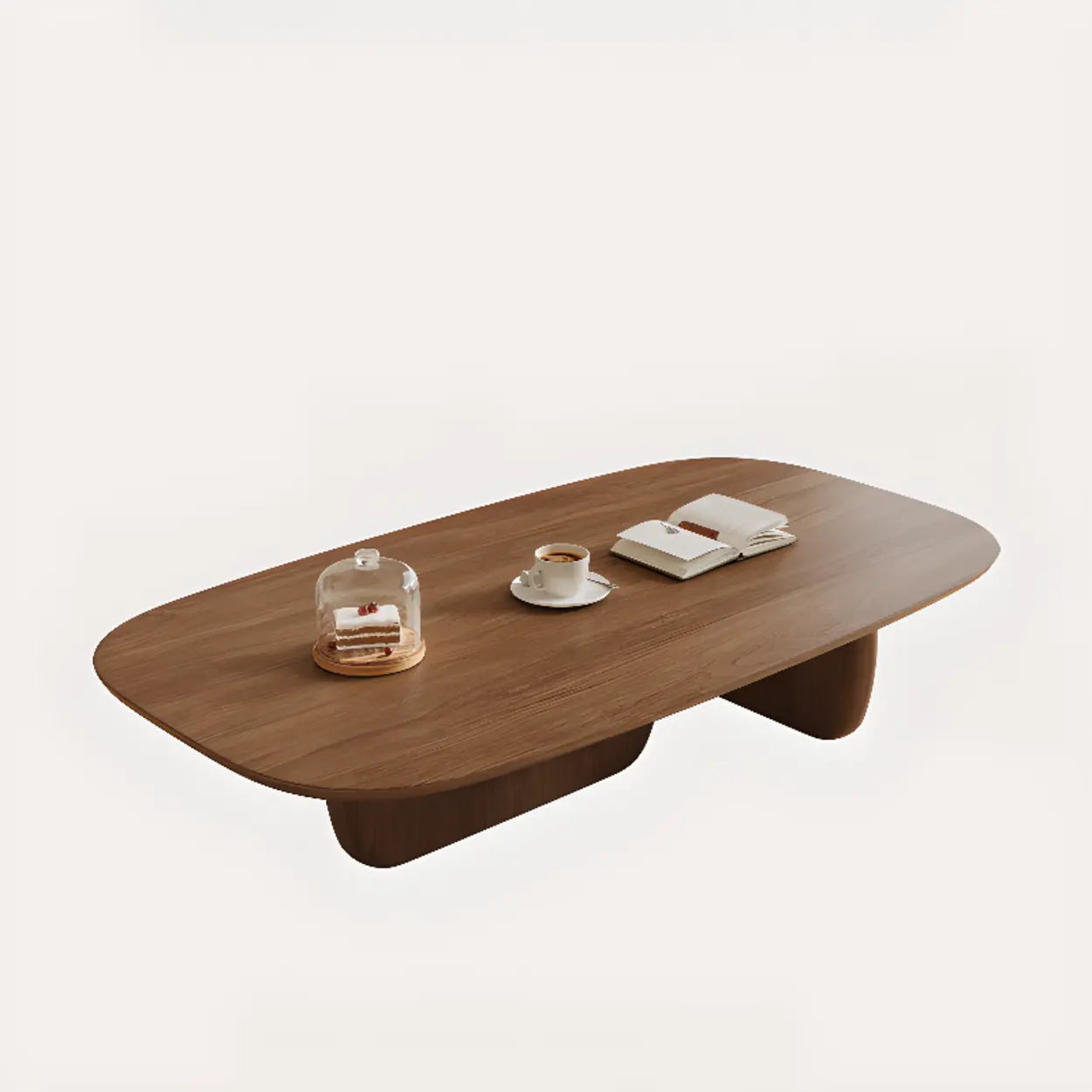 Beige Wood Rectangular Nesting Coffee Table with Drawer