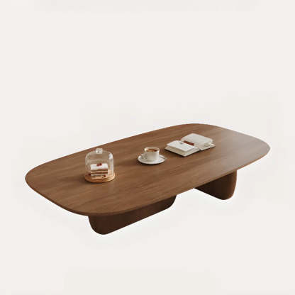 Beige Wood Rectangular Nesting Coffee Table with Drawer