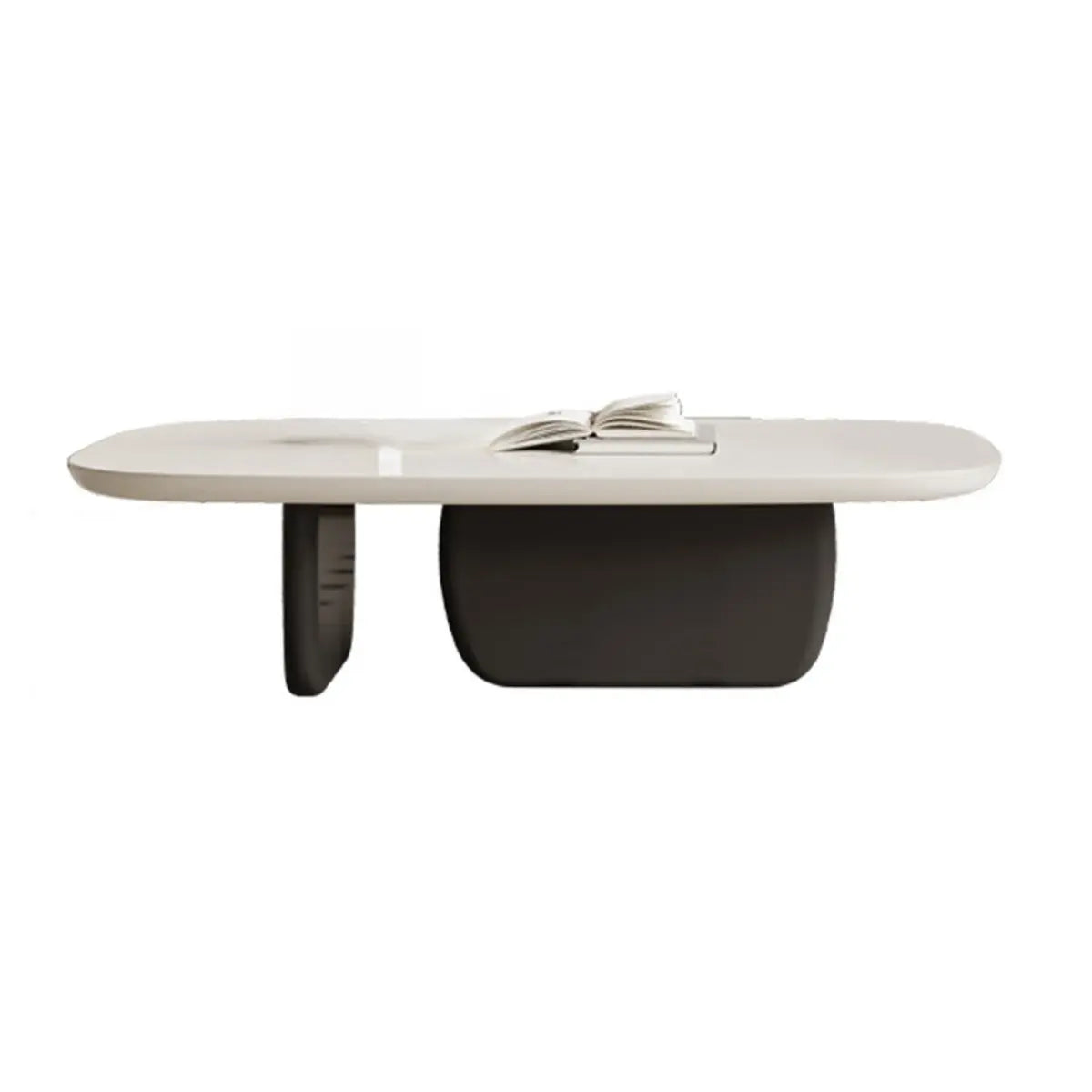 Beige Wood Block-Base Nesting Coffee Table