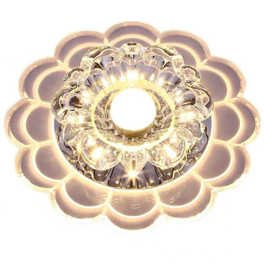 Flower Effect Entryway Lighting Crystal Metal LED Flush Mount Ceiling Light for Baby Kids-Lighom