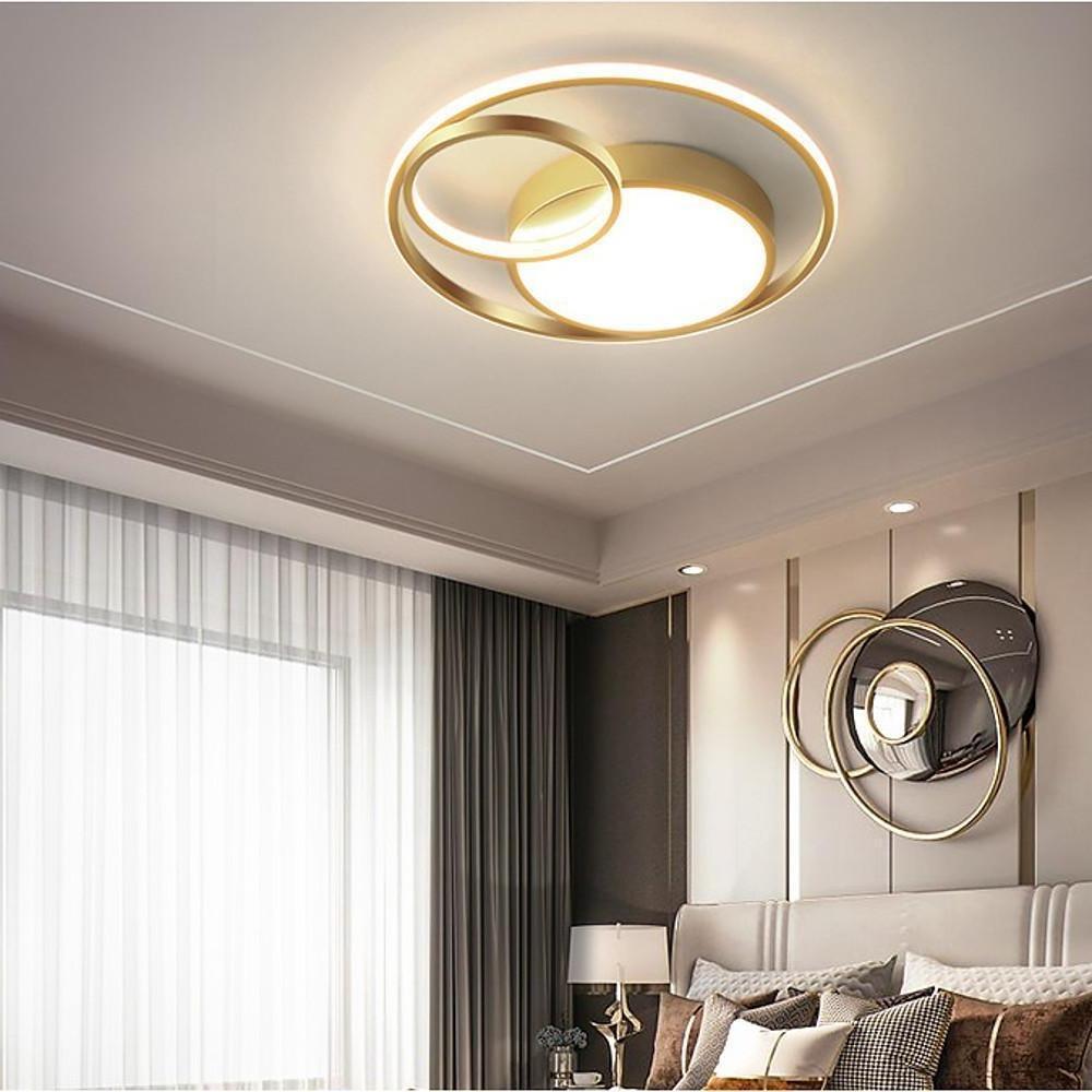 3 Circle Metal Artistic LED Flush Mount Ceiling Light for Bedroom-Lighom