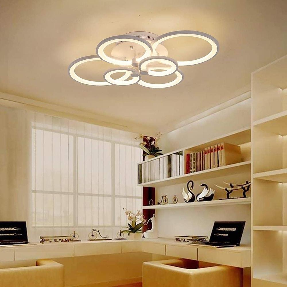 Elegant Semi Flush Mount Ceiling Lights with Unique Overlapping Rings-Lighom