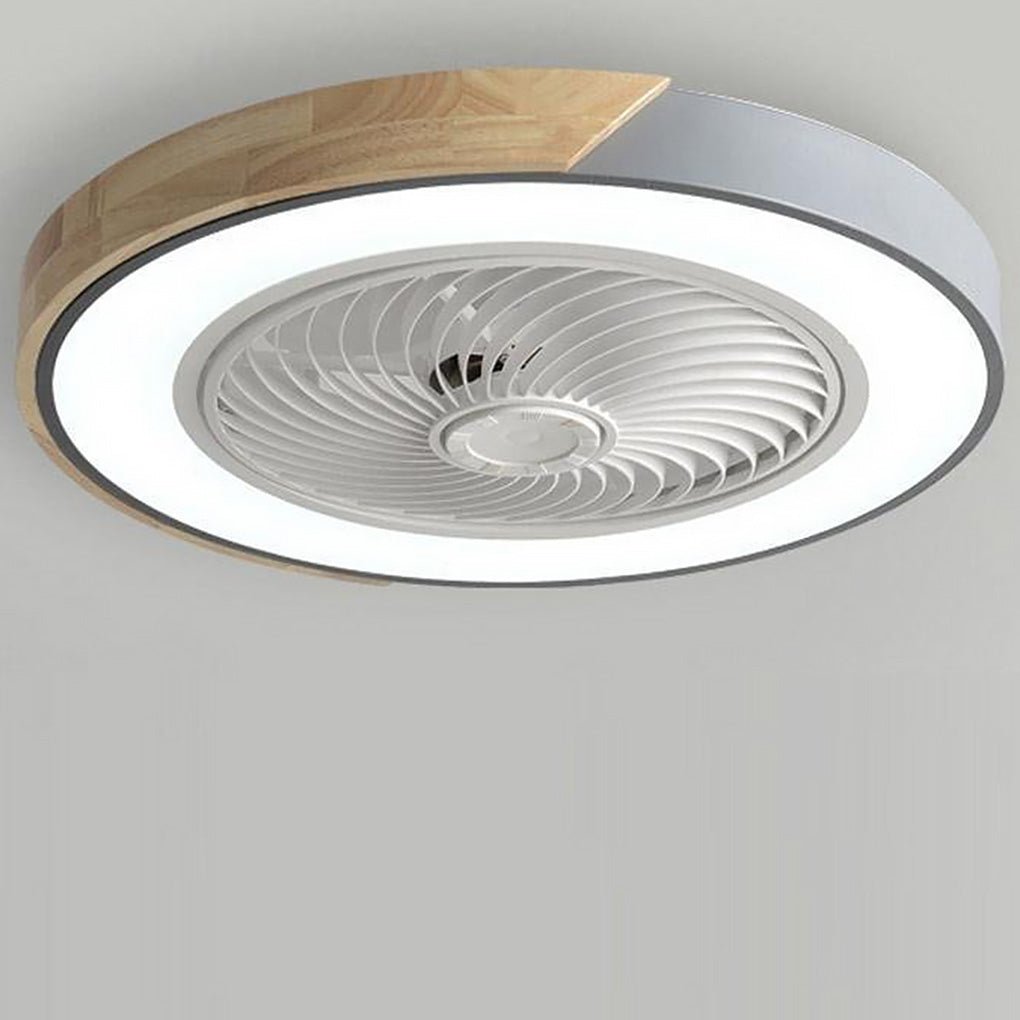 Round Square Integrated LED Bladeless Ceiling Fan Light with Remote Control-Lighom