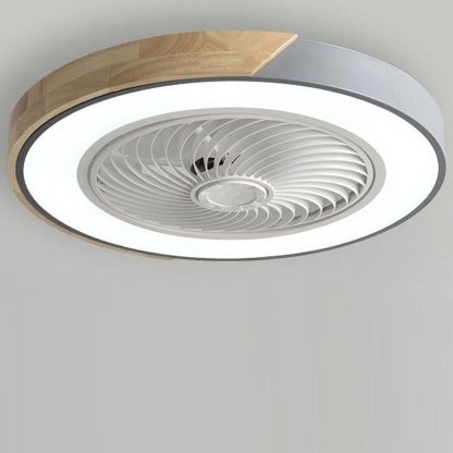 Round Square Integrated LED Bladeless Ceiling Fan Light with Remote Control-Lighom