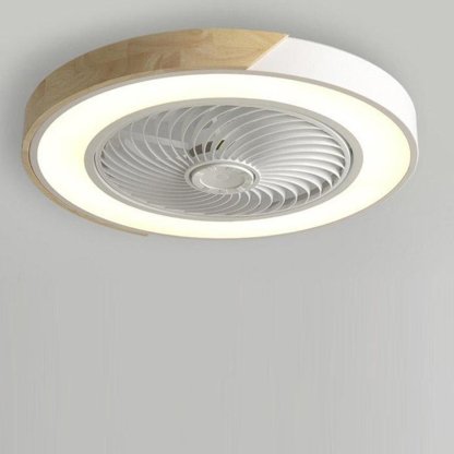 Round Square Integrated LED Bladeless Ceiling Fan Light with Remote Control-Lighom