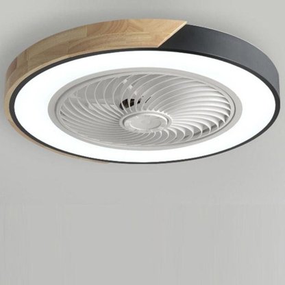 Round Square Integrated LED Bladeless Ceiling Fan Light with Remote Control-Lighom