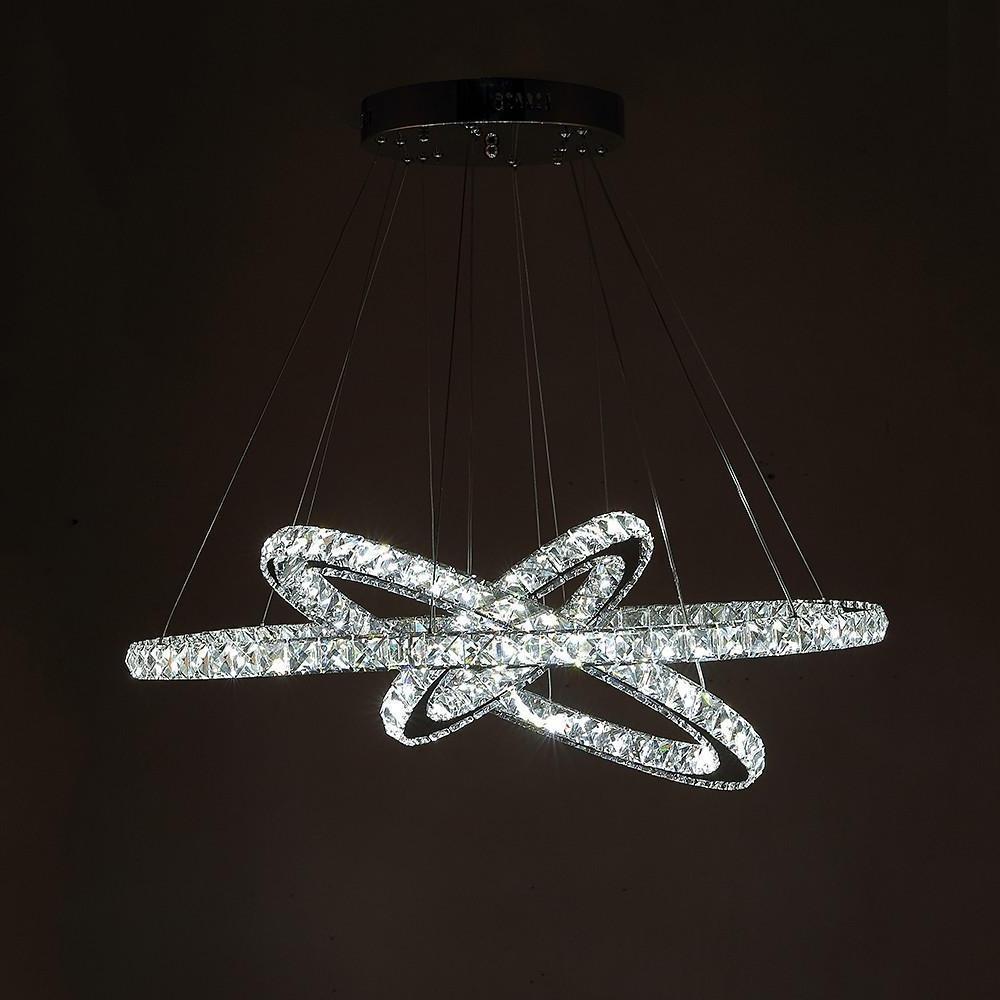 Interwoven Geometrical Circle Crystal Chandeliers for Living Room-Lighom