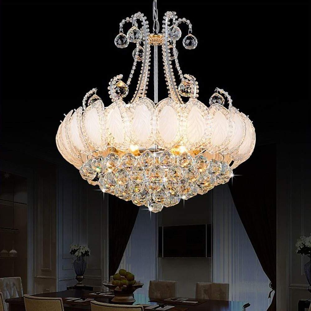 8-light Modern Gold/Silver Vintage Crystal Chandeliers For Living Room-Lighom