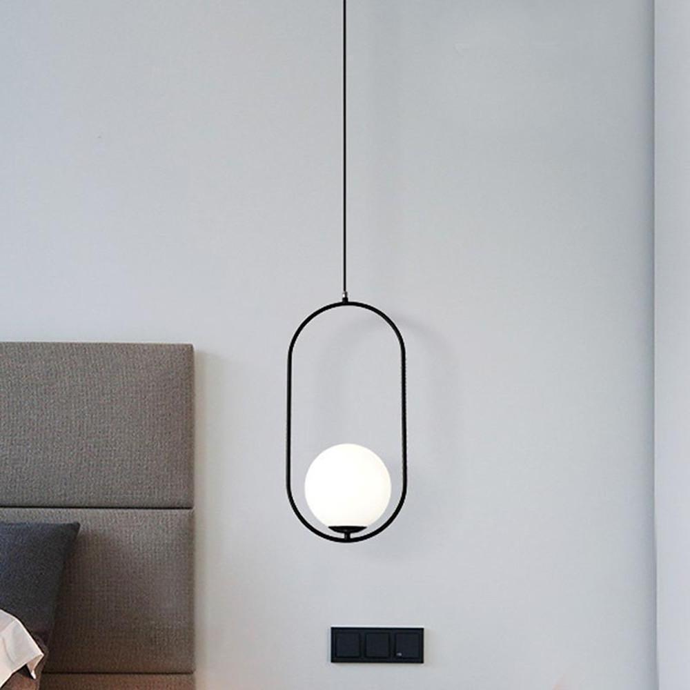 Glass Globe Black Modern Island Pendant