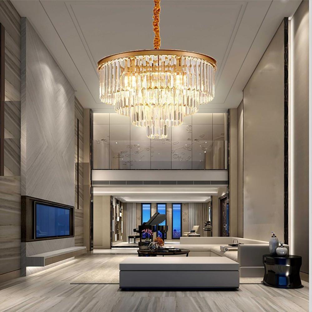 Modern Crystal Contemporary Chandeliers Entryway Chandelier-Lighom