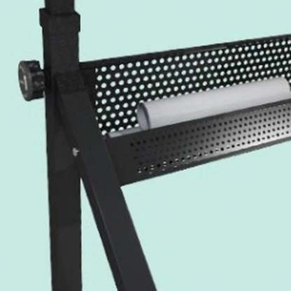 Black Adjustable Glass Drafting Desk with Storage