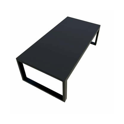 Black Aluminum Alloy Rectangular Outdoor Coffee Table