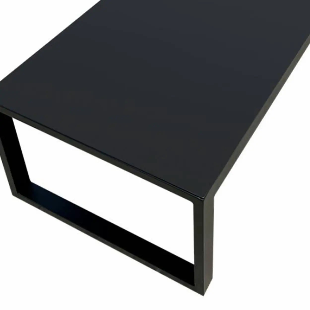 Black Aluminum Alloy Rectangular Outdoor Coffee Table