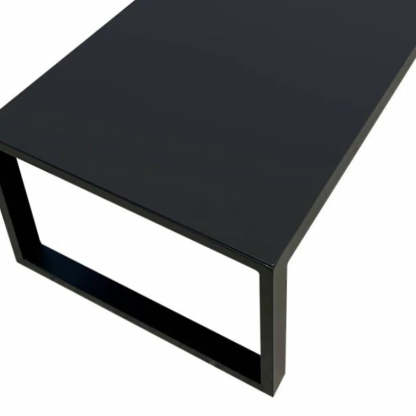 Black Aluminum Alloy Rectangular Outdoor Coffee Table
