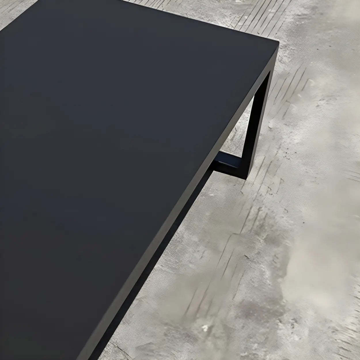 Black Aluminum Alloy Rectangular Outdoor Coffee Table