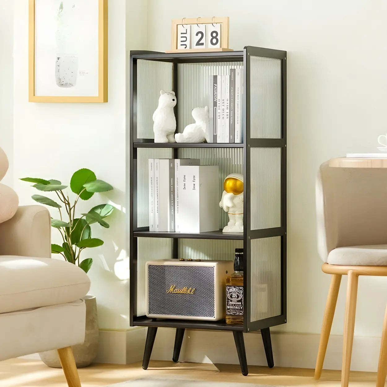 Tall storage bamboo wine cabinets for hallway — 17" L x 13" W x 42" H / Door Not Included