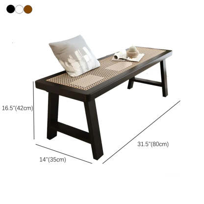 Black Bedroom Bench with Shoe Storage — Walnut (Metal & Wood) / Storage Included