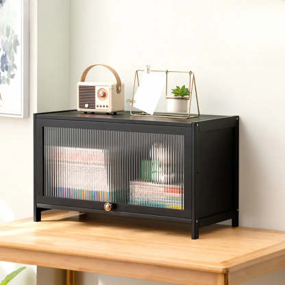 Black Closed-Back Wood Vertical Bookcase