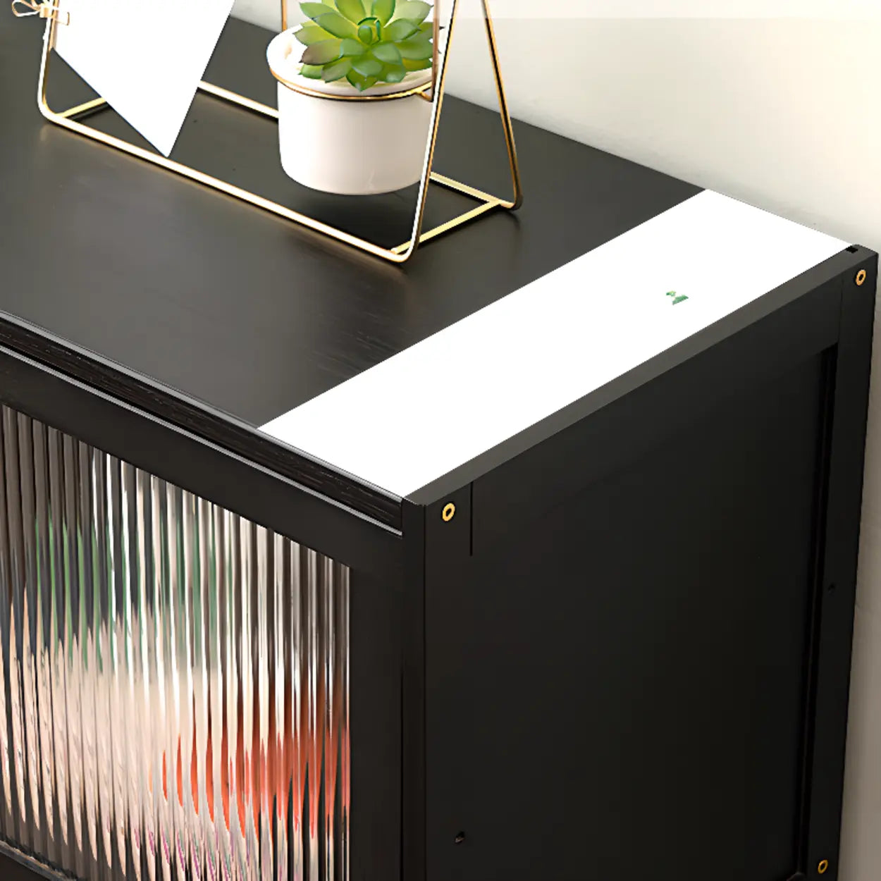 Black Closed-Back Wood Vertical Bookcase