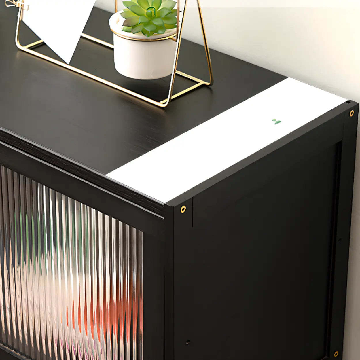 Black Closed-Back Wood Vertical Bookcase