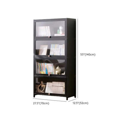 Black Closed-Back Wood Vertical Bookcase