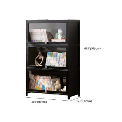 Black Closed-Back Wood Vertical Bookcase