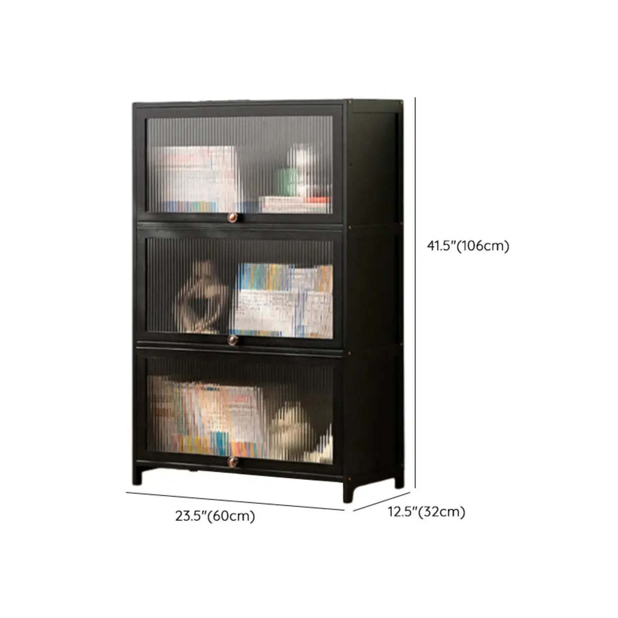 Black Closed-Back Wood Vertical Bookcase