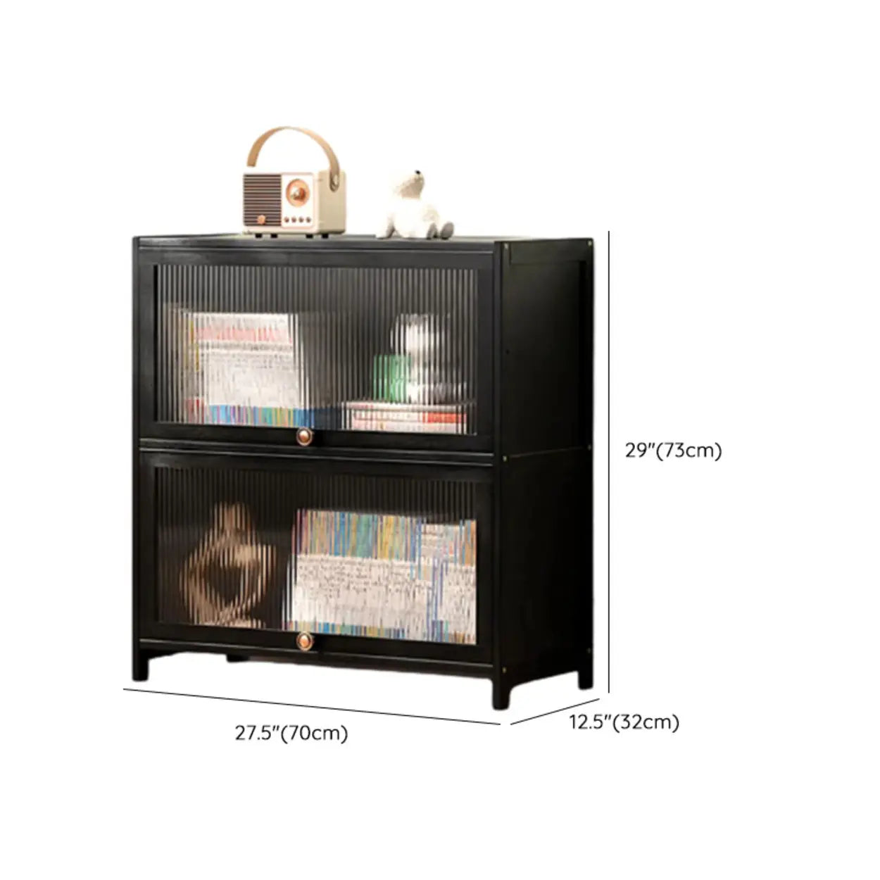Black Closed-Back Wood Vertical Bookcase