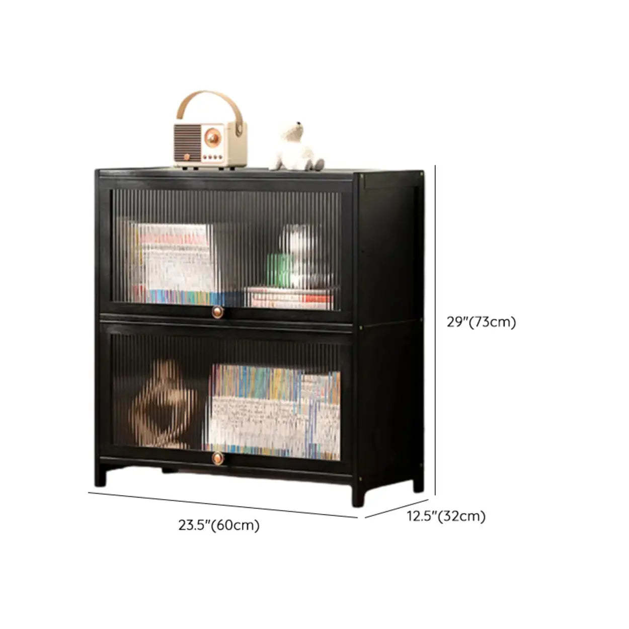 Black Closed-Back Wood Vertical Bookcase