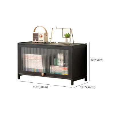 Black Closed-Back Wood Vertical Bookcase
