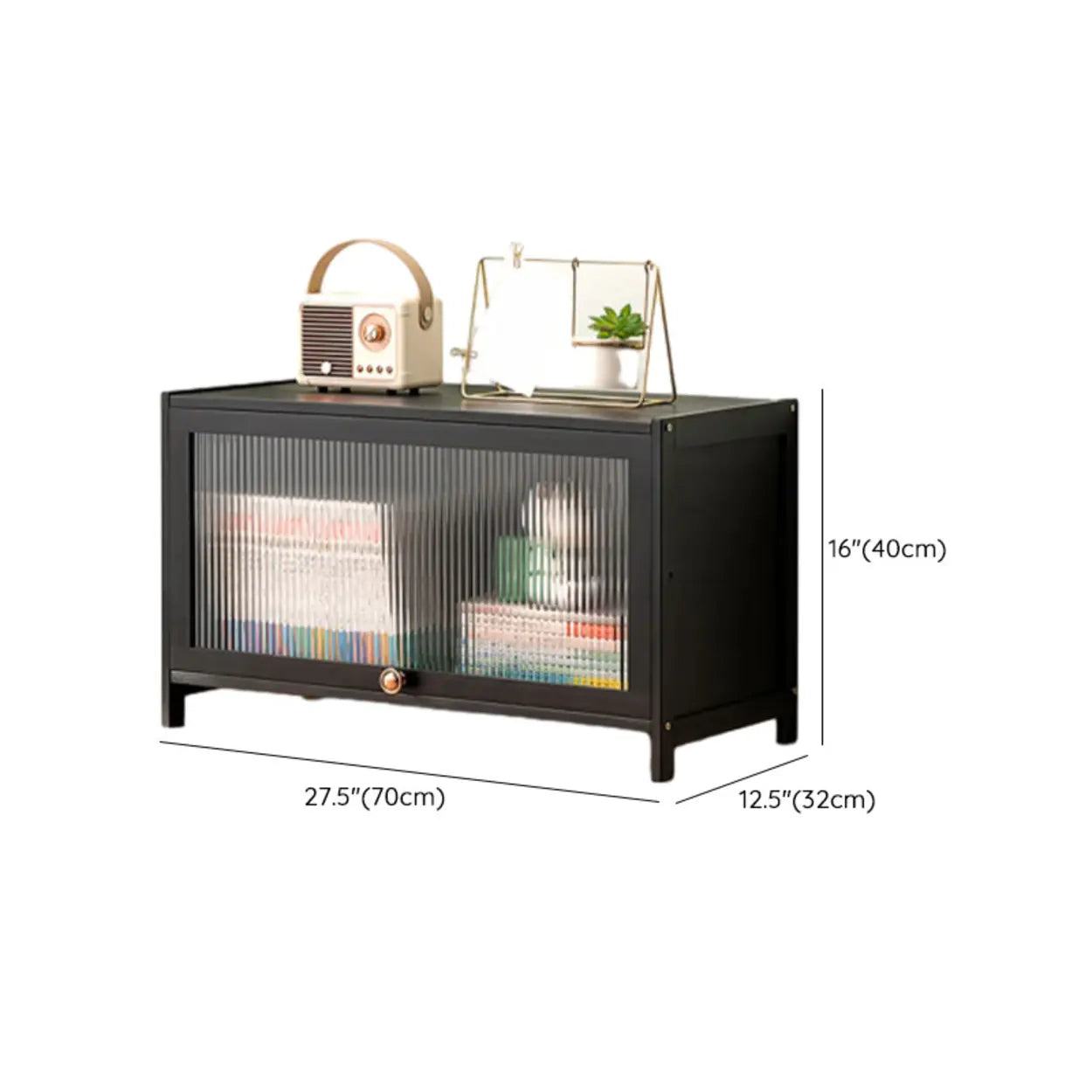 Black Closed-Back Wood Vertical Bookcase