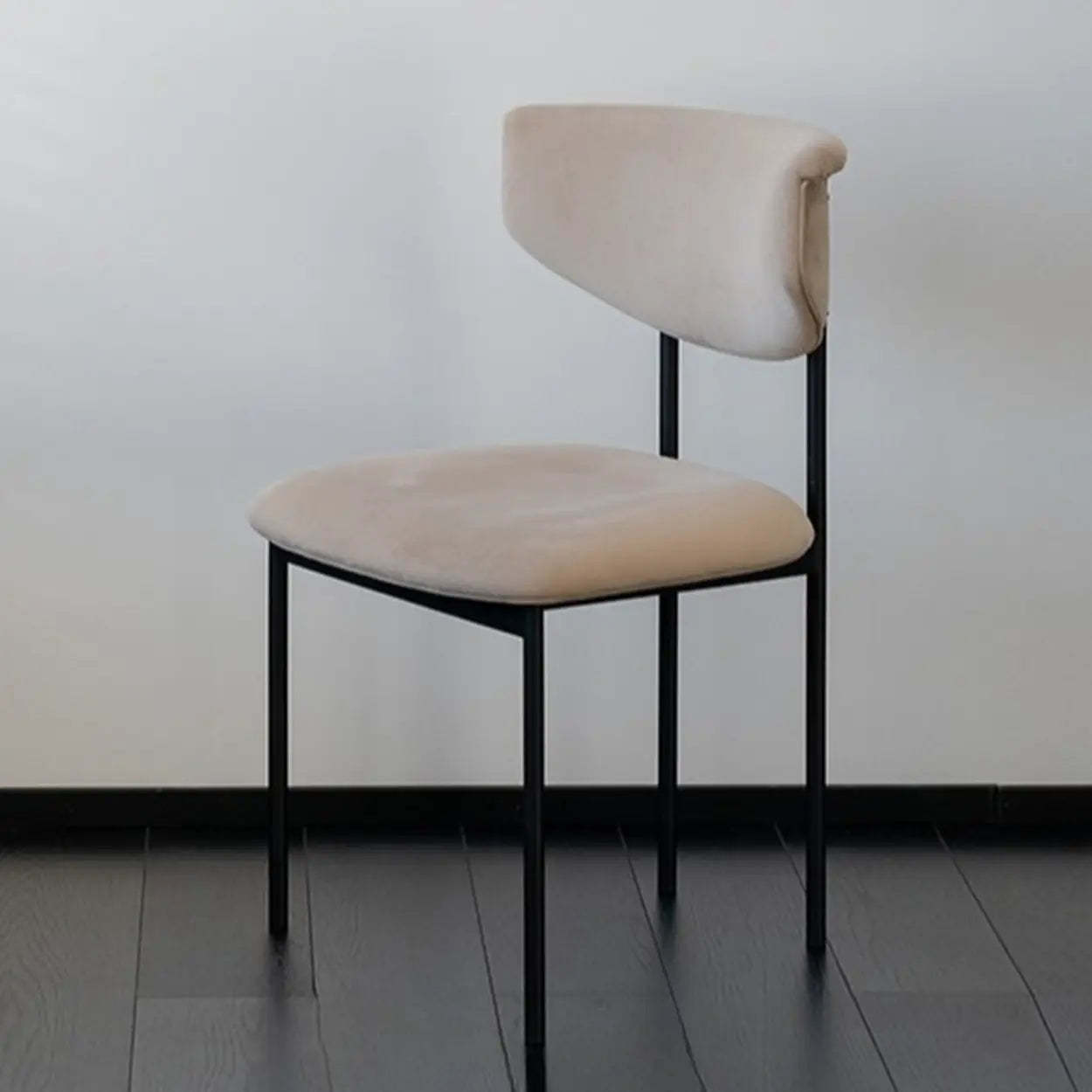 Curved upholstered metal leather fabric office chairs for dining room
