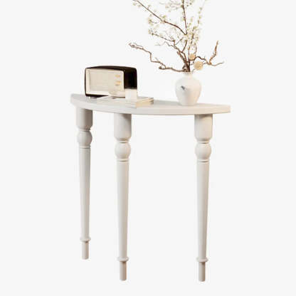 Half-Moon Pine Three-Leg Console Table — Walnut