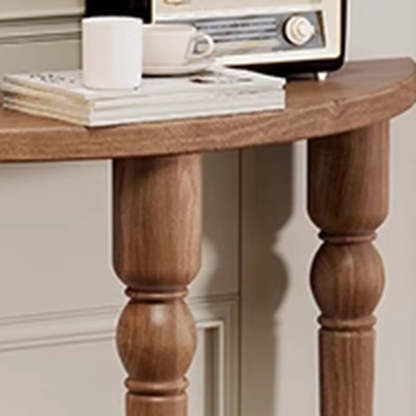 Half-Moon Pine Three-Leg Console Table — White