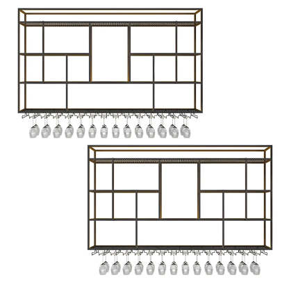 Black Floating Iron Wall-Mount Wine Rack
