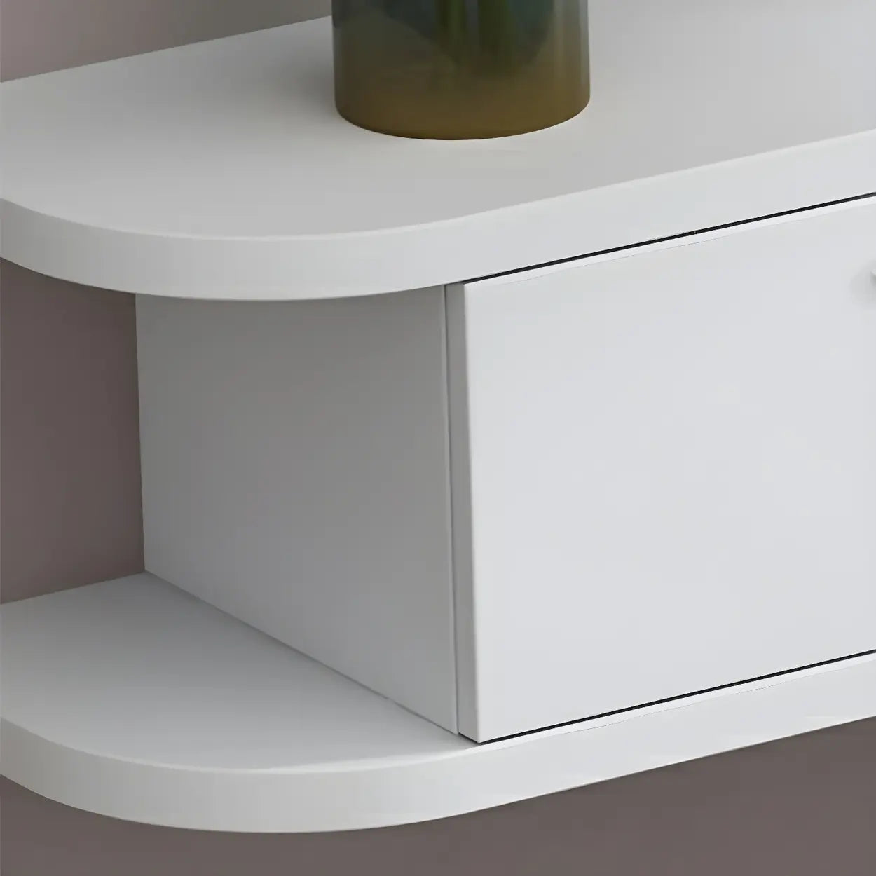 Black Floating Open-Storage Wood TV Stand — Black