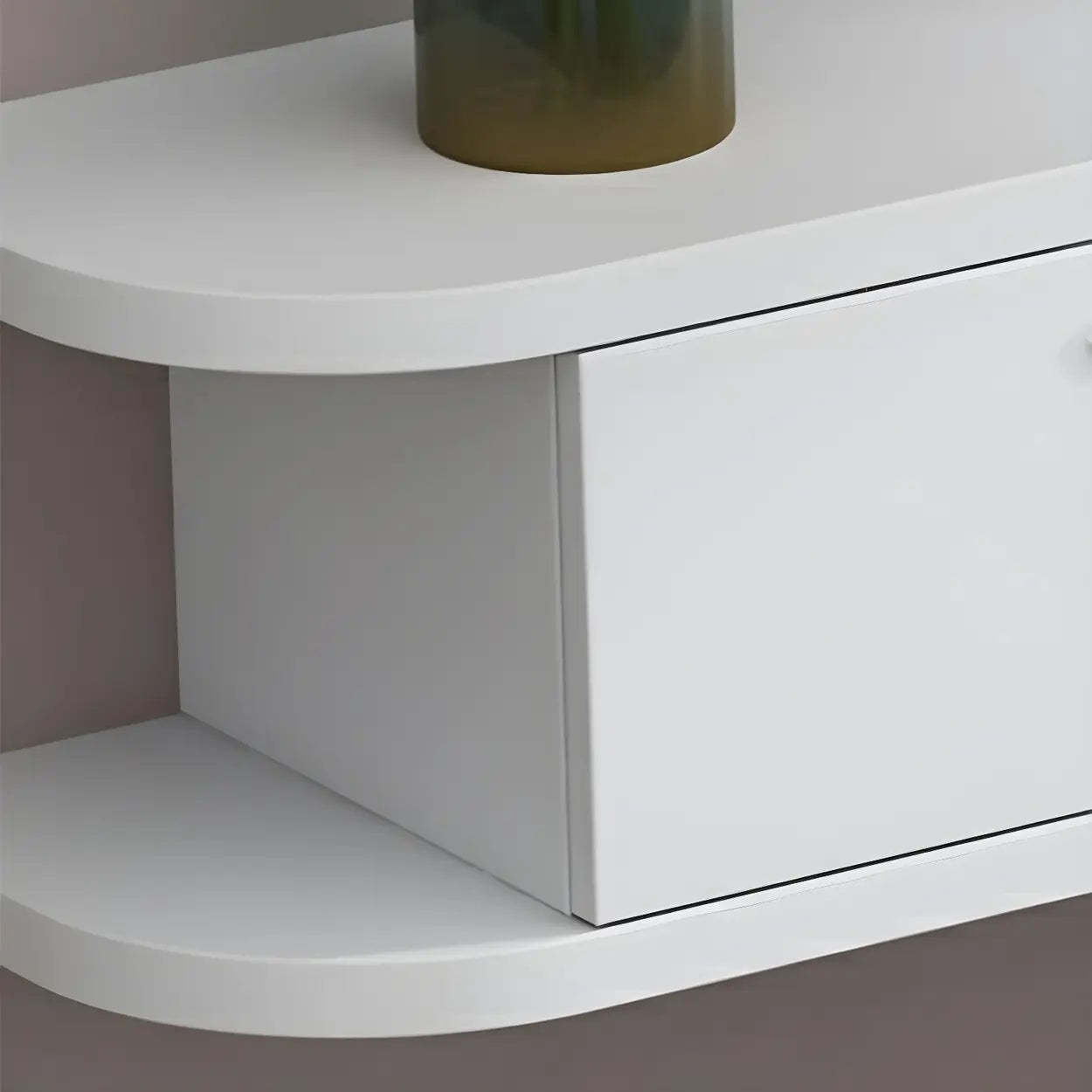 Black Floating Open-Storage Wood TV Stand — Black