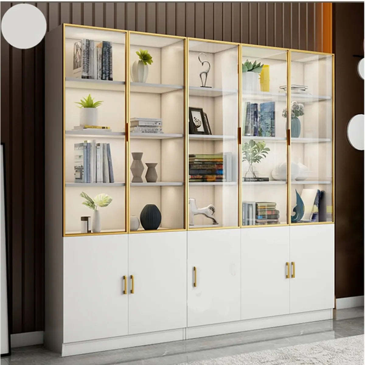 Black Glass Dining Wine Display Cabinet