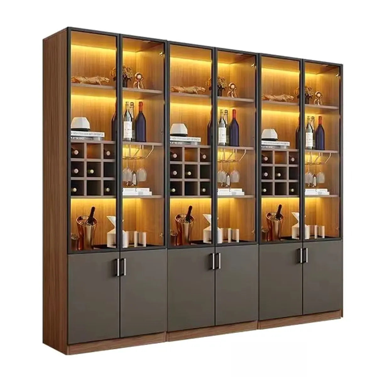 Black Glass Dining Wine Display Cabinet