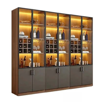 Black Glass Dining Wine Display Cabinet