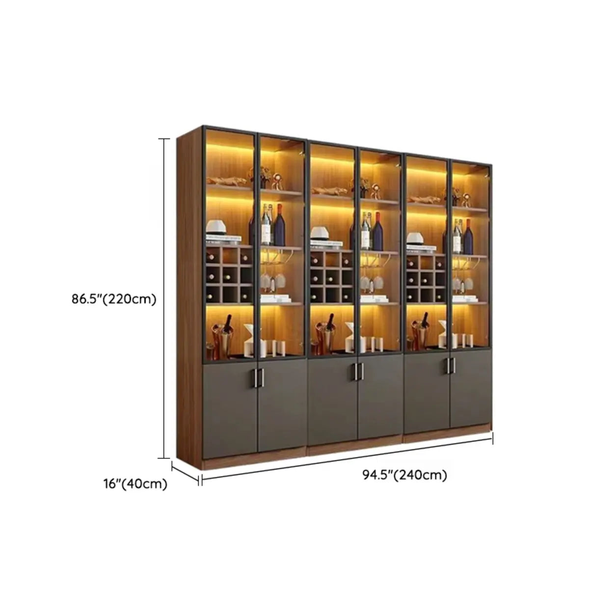 Black Glass Dining Wine Display Cabinet