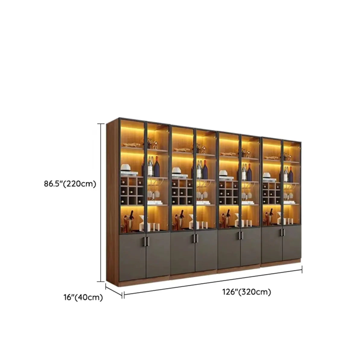Black Glass Dining Wine Display Cabinet