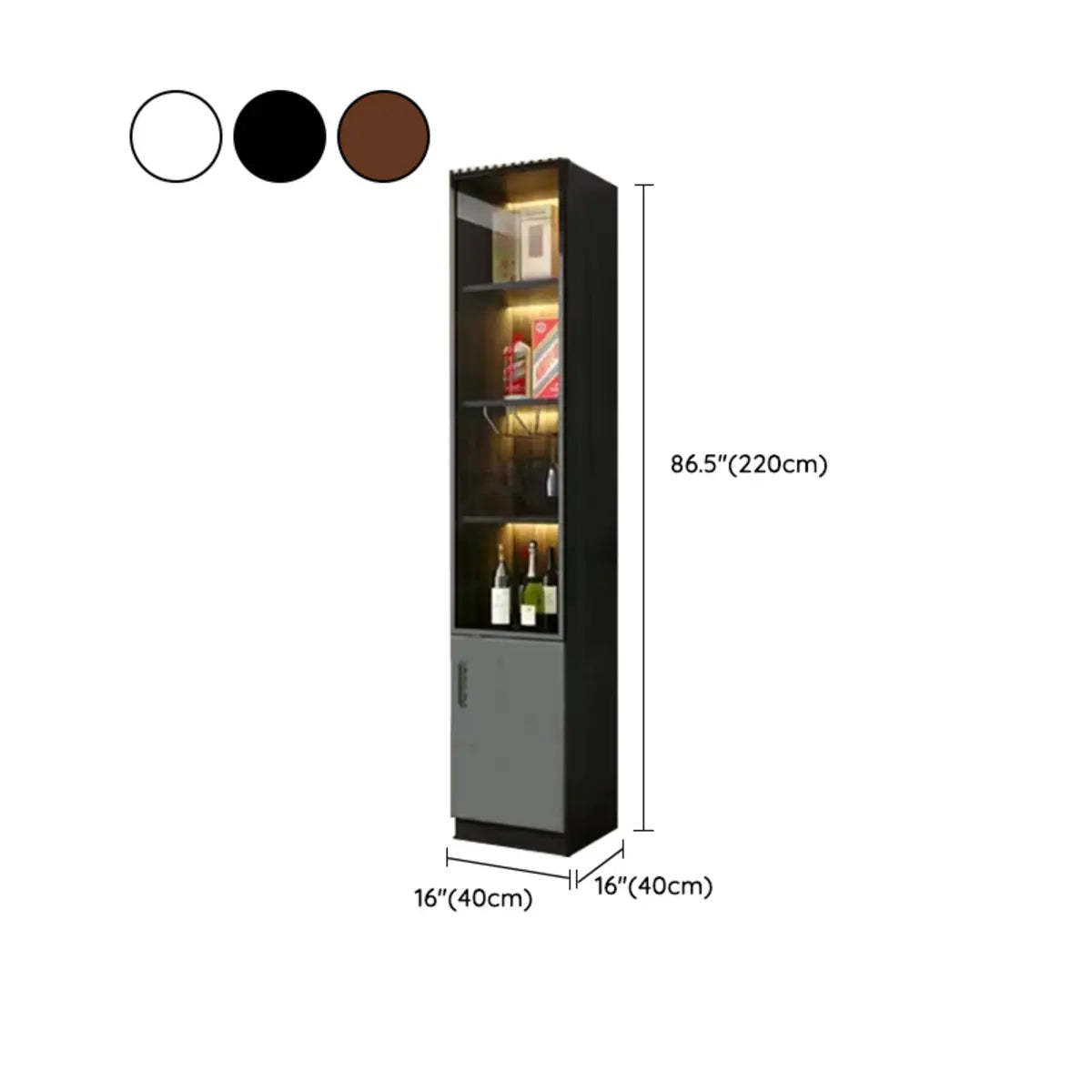 Black Glass Dining Wine Display Cabinet