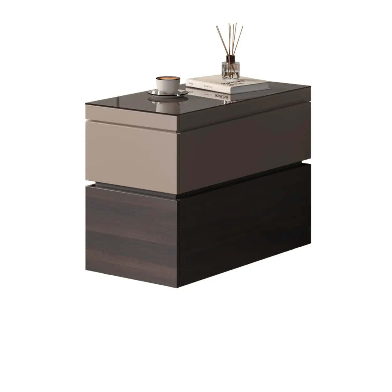 Black Glass Lift-Top Storage Coffee Table with Wheels