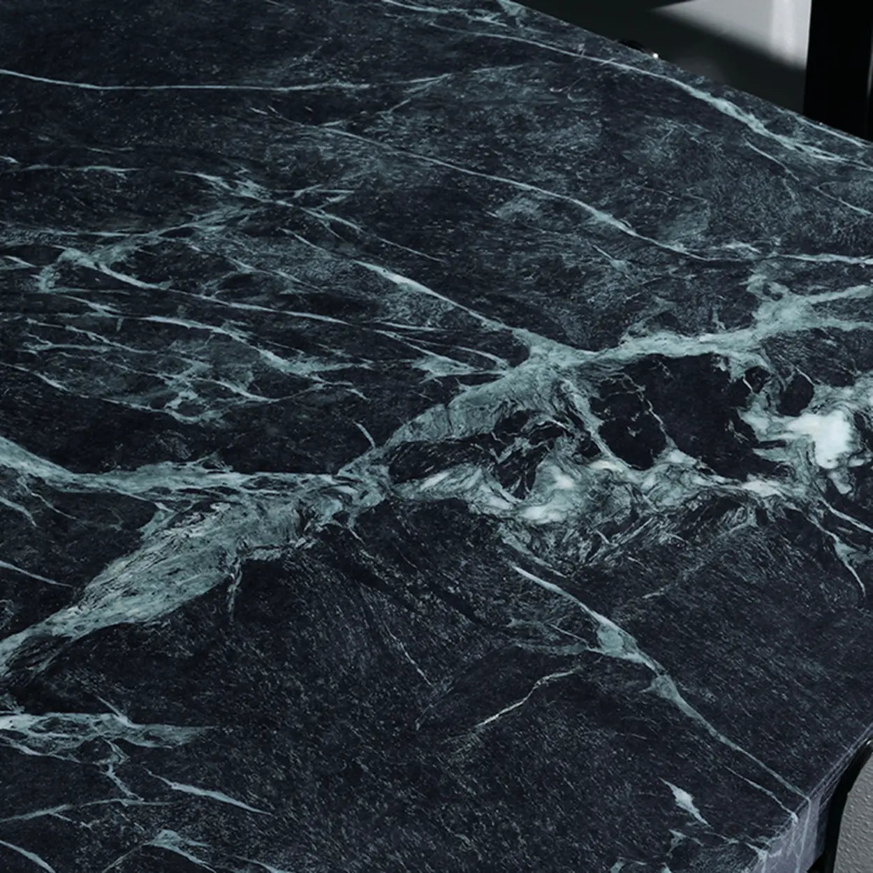 Square Marble Coffee Table with Steel Base — Gray-White