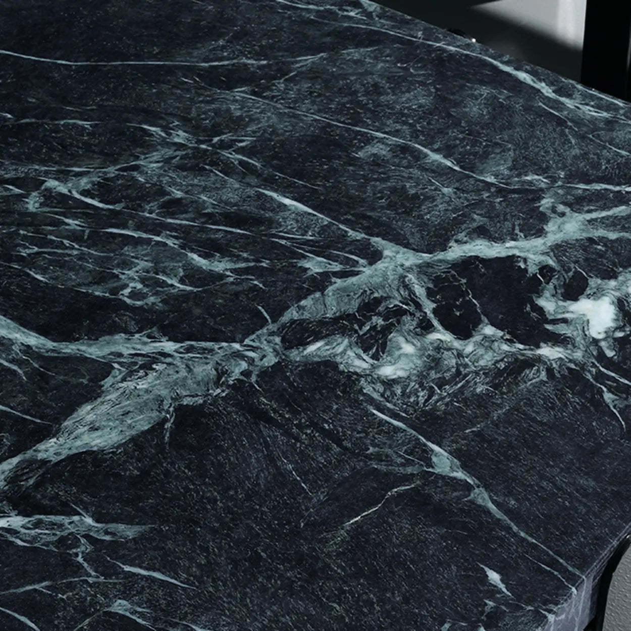 Square Marble Coffee Table with Steel Base — Gray-White
