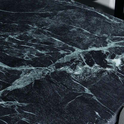 Square Marble Coffee Table with Steel Base — Gray-White