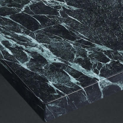 Square Marble Coffee Table with Steel Base — Black/ Green