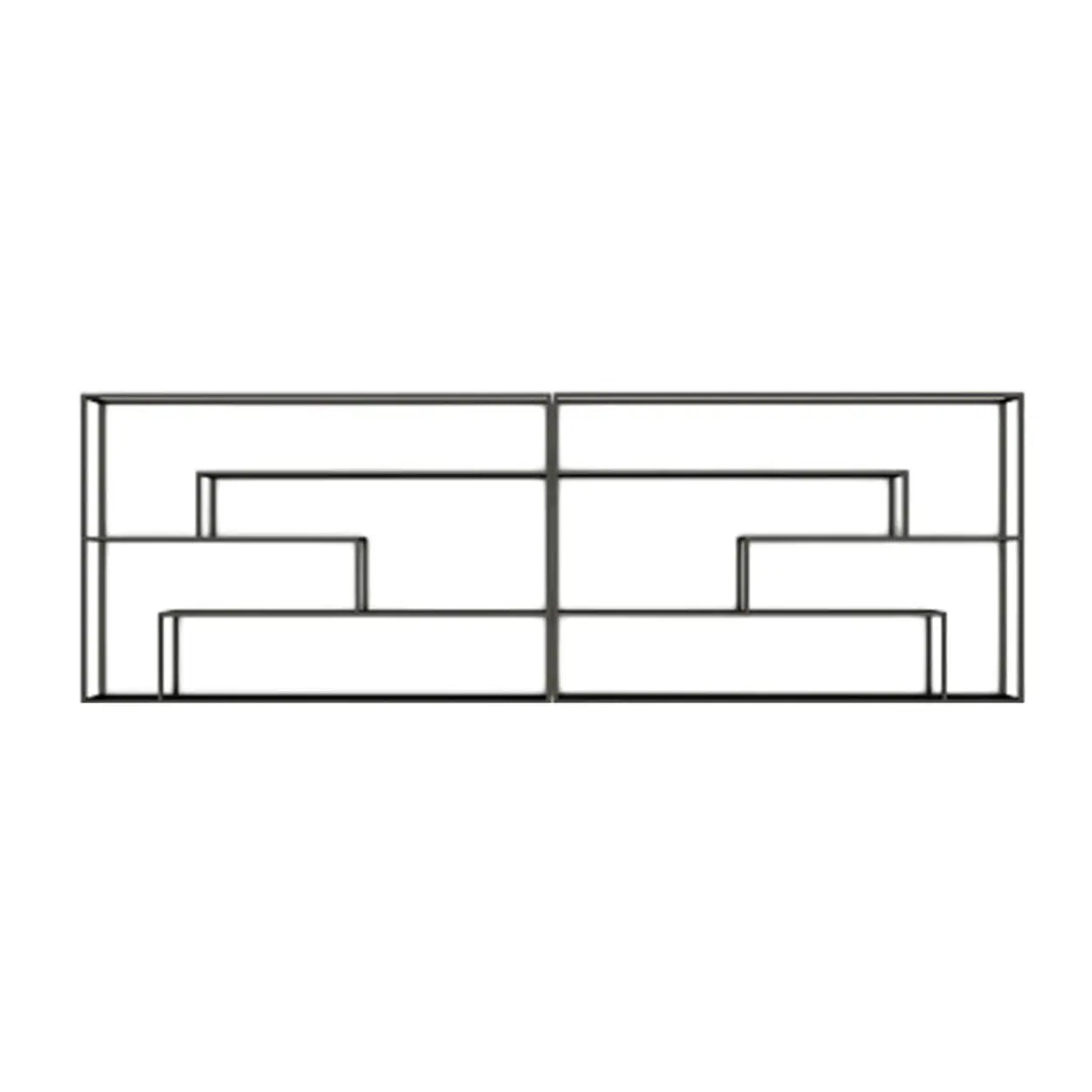 Black Industrial Metal Wall Wine Rack Organizer — With Light / 2 Piece Set